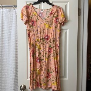 Old Navy Short Sleeve Floral Dress Size L
